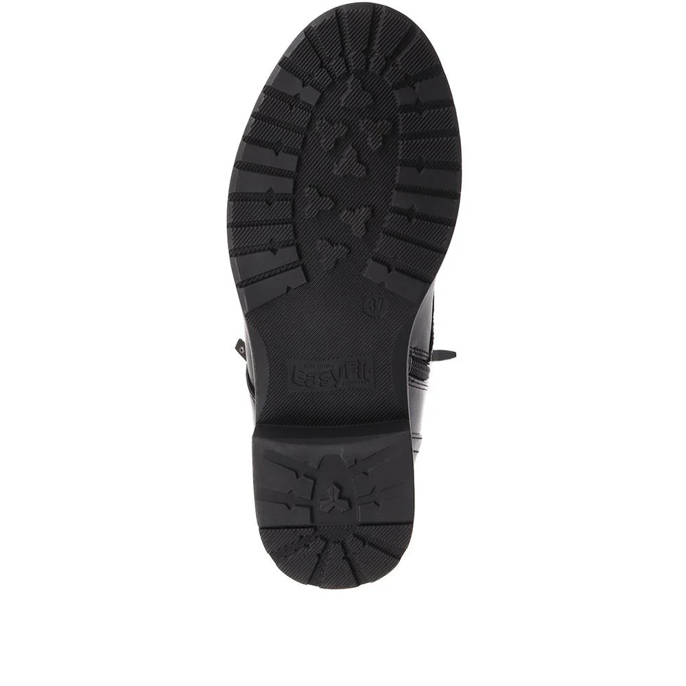 Extra-Wide Long Lace-Up Boots - KACEY / 324 704 - Black - Image 4