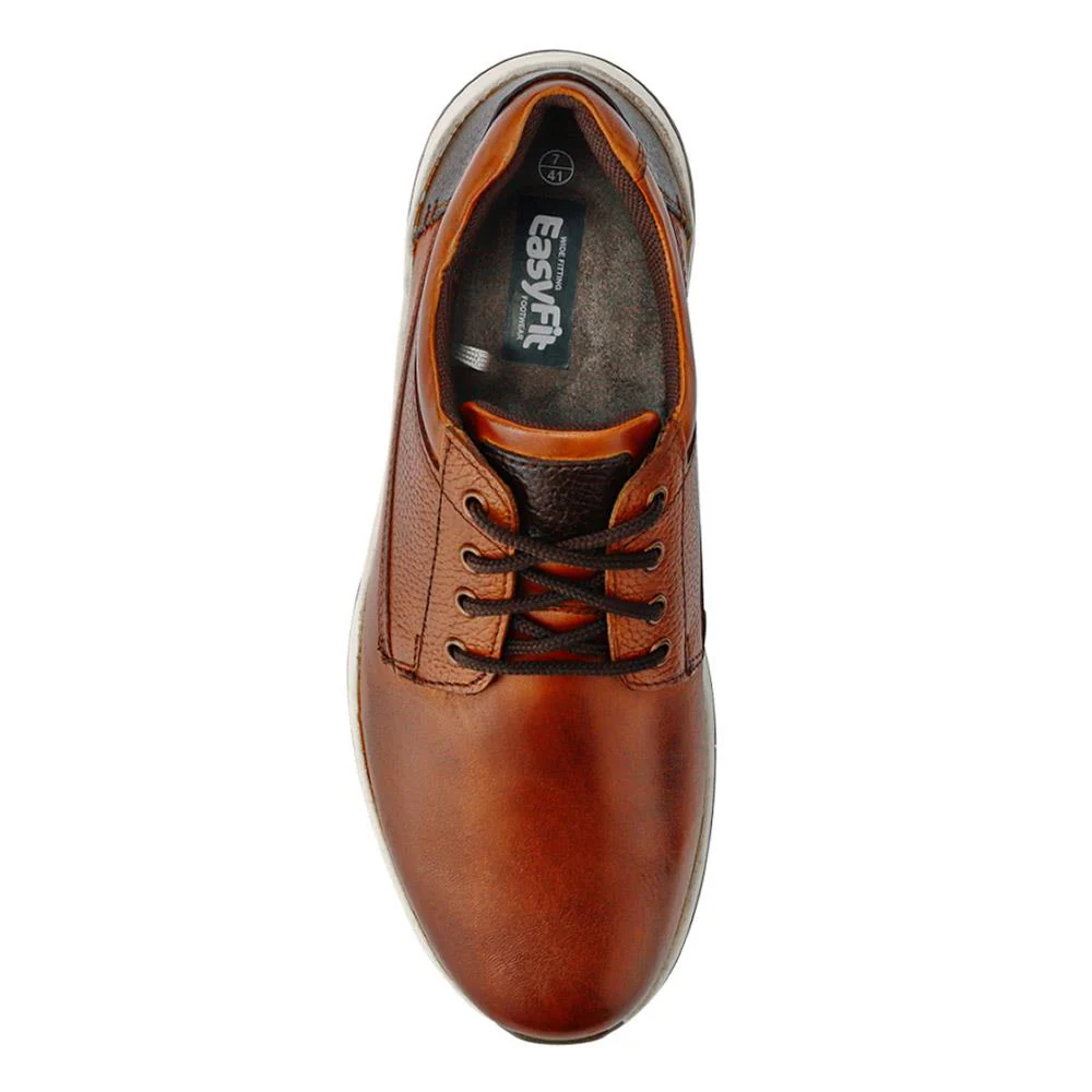 Extra-Wide Memory Foam Lace-Up Shoes - NICOLAS / 326 968 - Cognac - Image 4