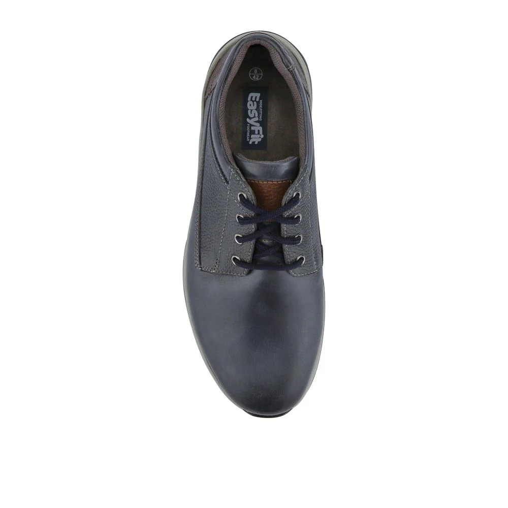 Extra-Wide Memory Foam Lace-Up Shoes - NICOLAS / 326 968 - Navy - Image 4
