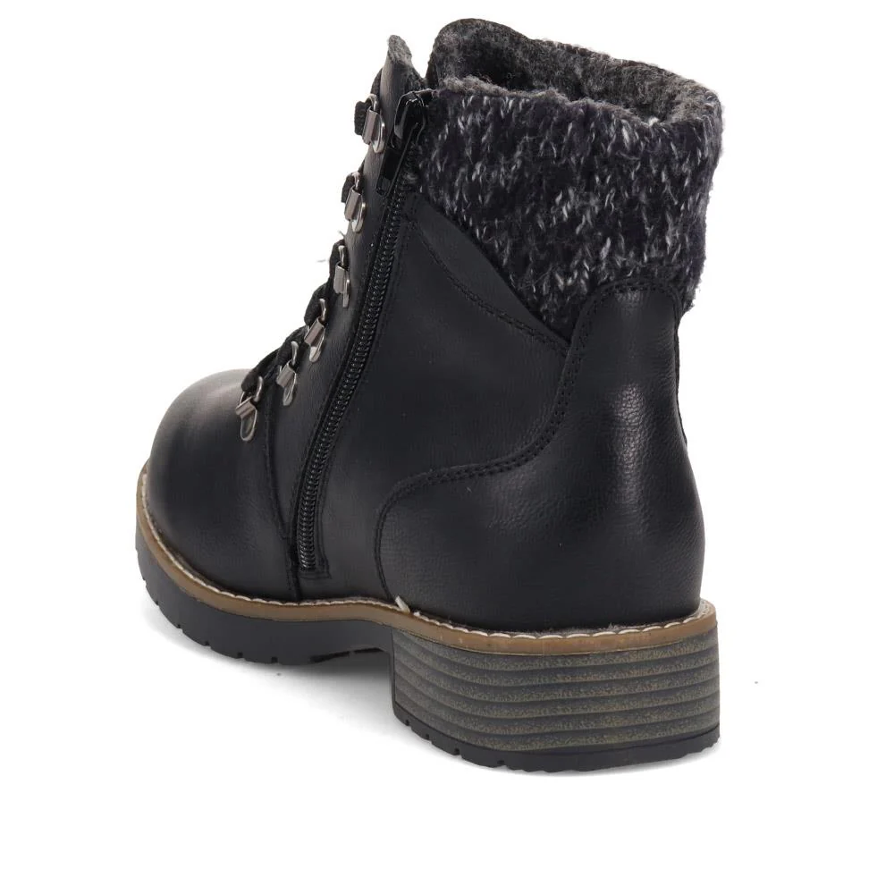 Extra Wide Padded Cuff Ankle Boots - AUDREEN / 326 597 - Black - Image 3