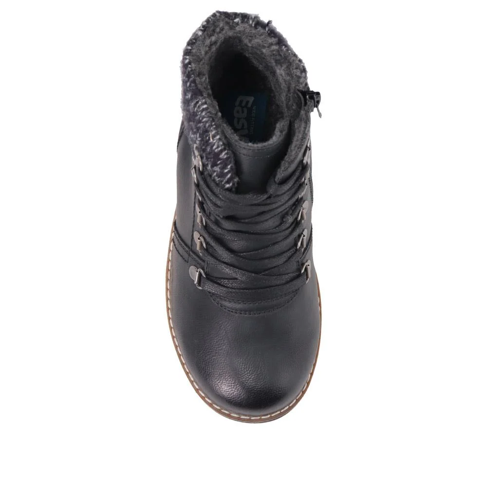 Extra Wide Padded Cuff Ankle Boots - AUDREEN / 326 597 - Black - Image 5