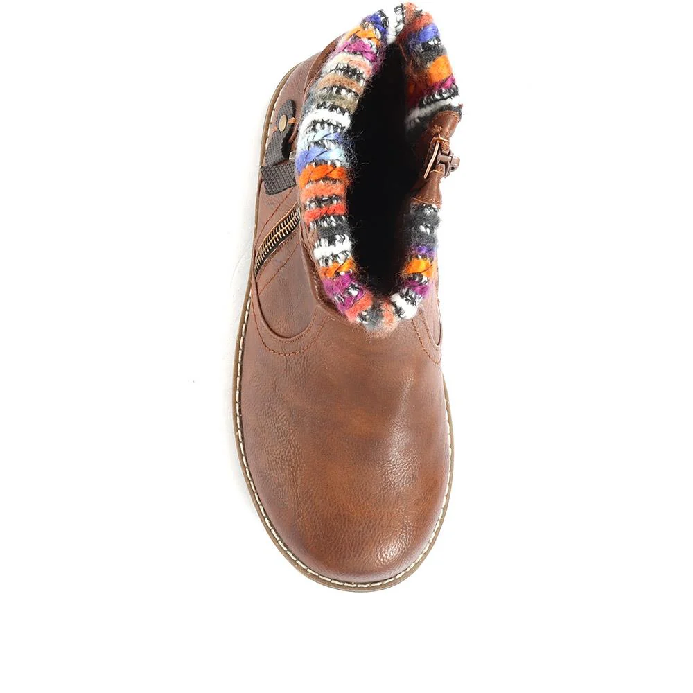 Extra Wide Plus Ankle Boots - MAISIE / 320 915 - Tan - Image 4