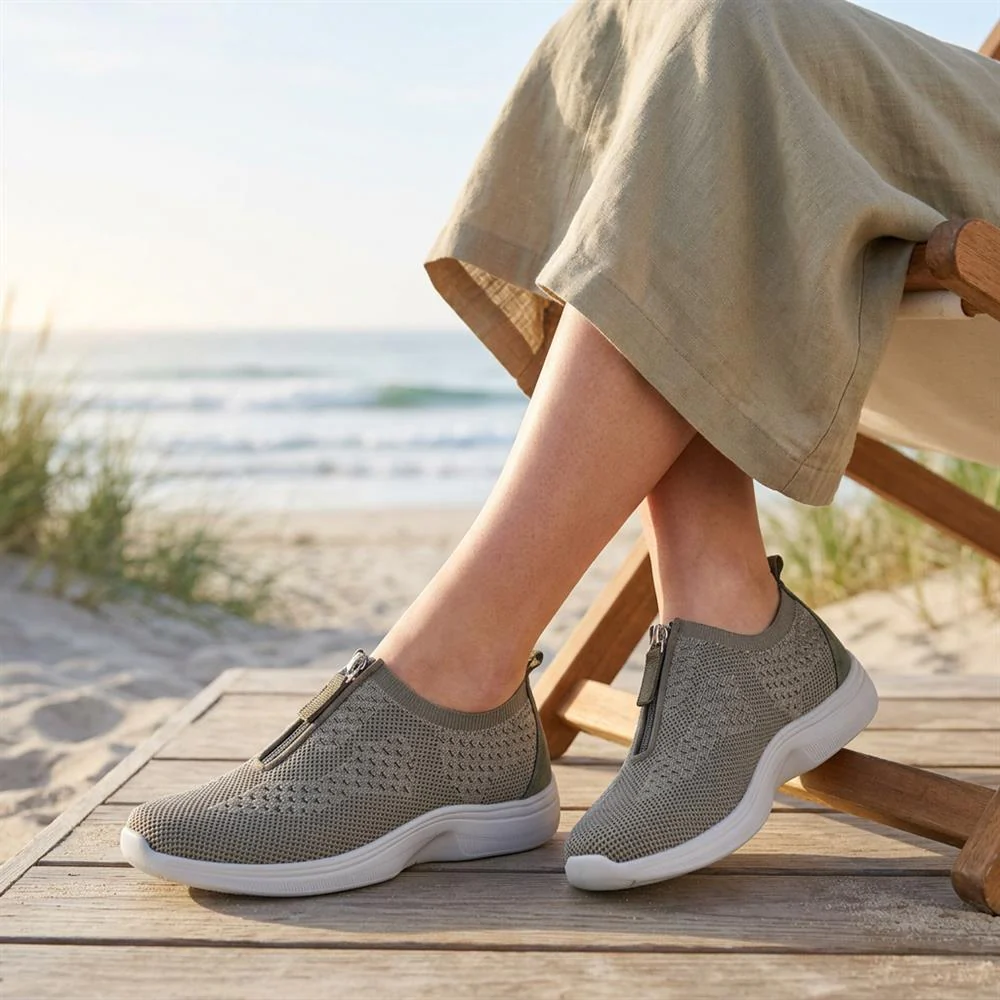 Extra-Wide Slip-On Shoes - ELENNE / 326 956 - Khaki - Image 2