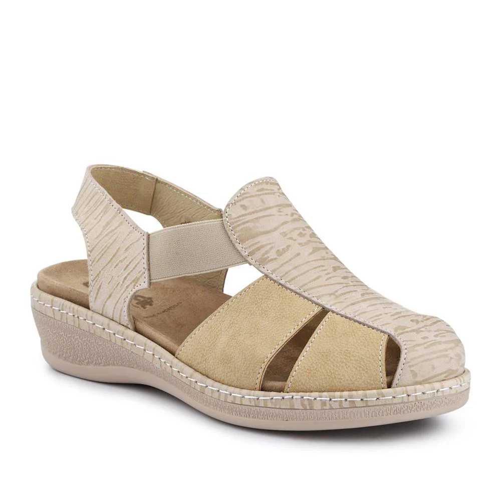 Extra-Wide Stretch-Fit Sandals - GRANA / 327 119 - Beige