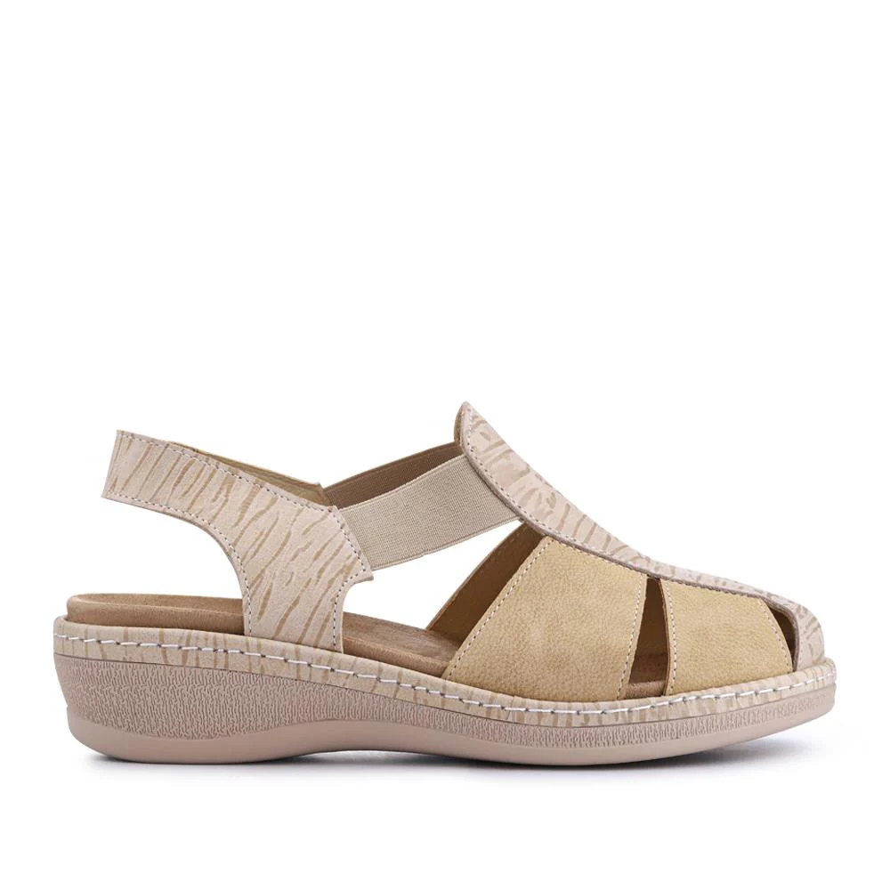 Extra-Wide Stretch-Fit Sandals - GRANA / 327 119 - Beige - Image 2