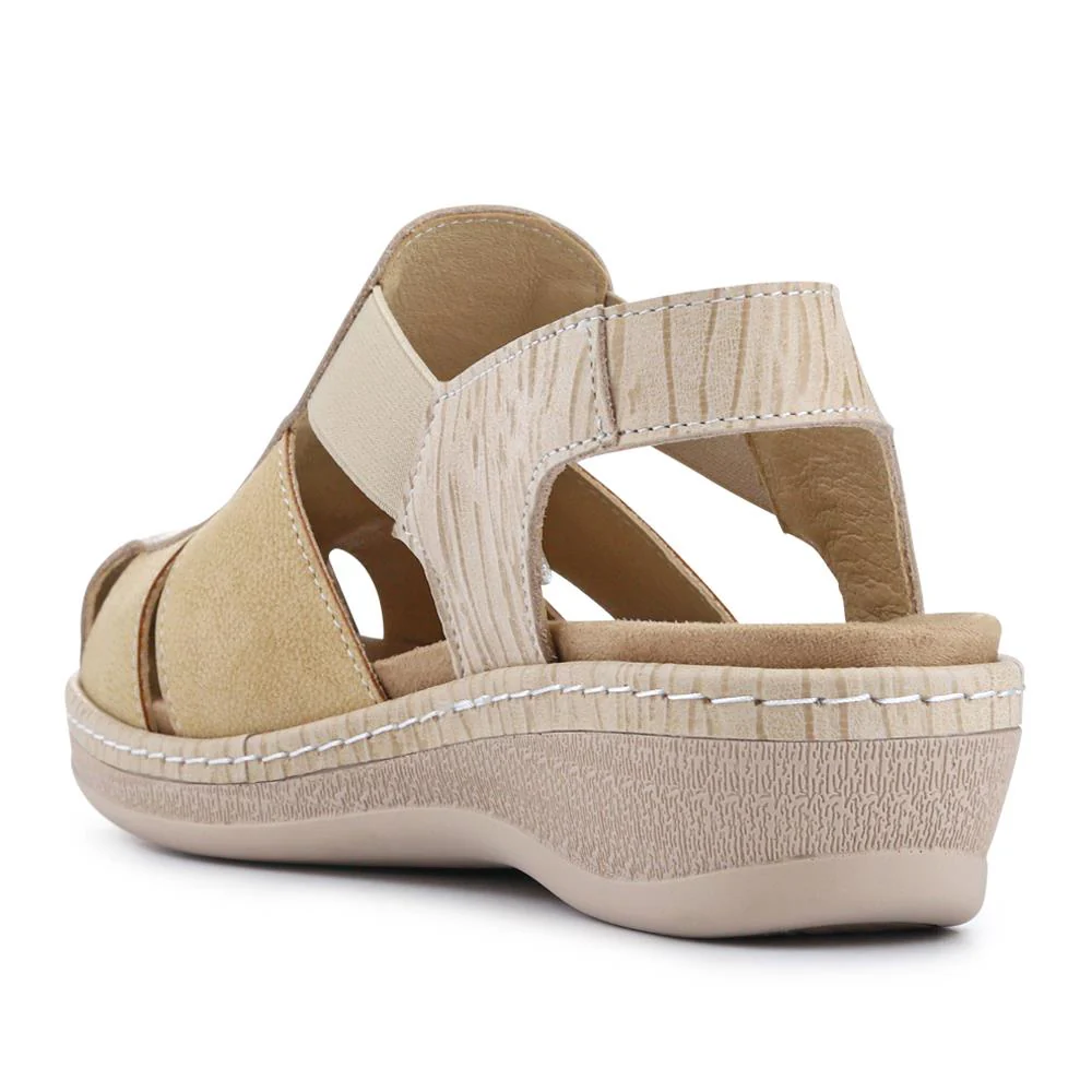 Extra-Wide Stretch-Fit Sandals - GRANA / 327 119 - Beige - Image 3