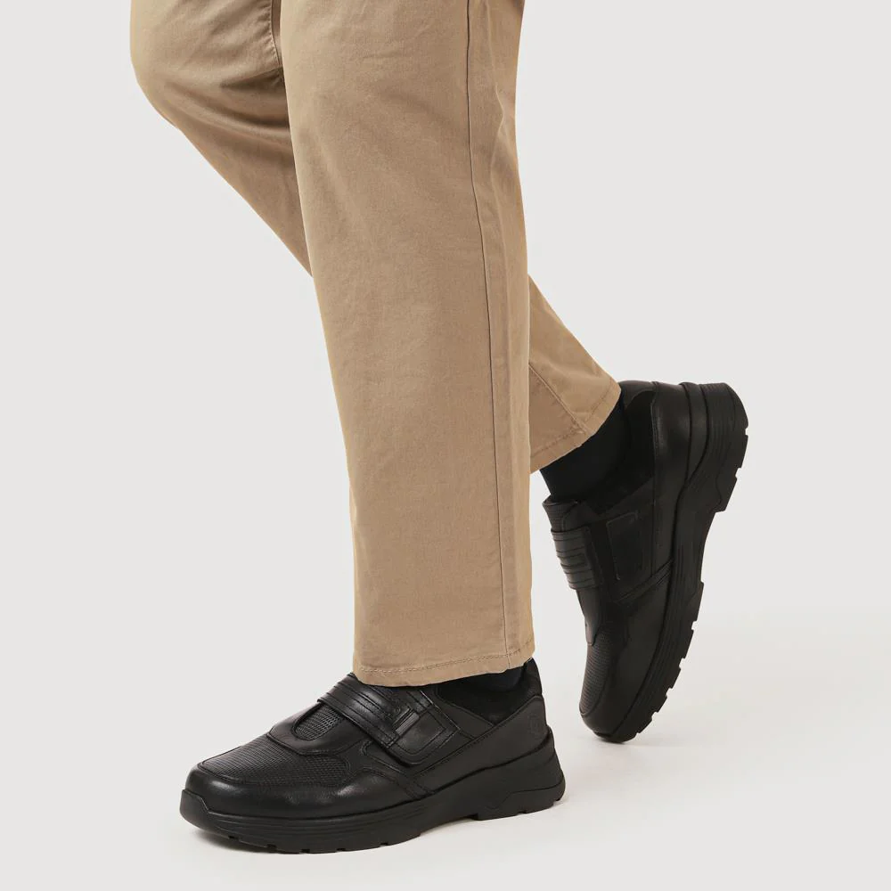 Extra-Wide Stretch Touch-Fasten Shoes - GUY / 326 966 - Black - Image 5