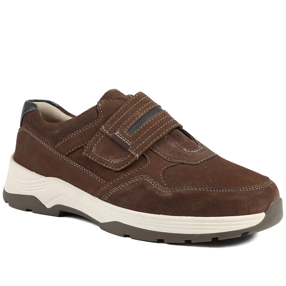 Extra-Wide Stretch Touch-Fasten Shoes - GUY / 326 966 - Brown
