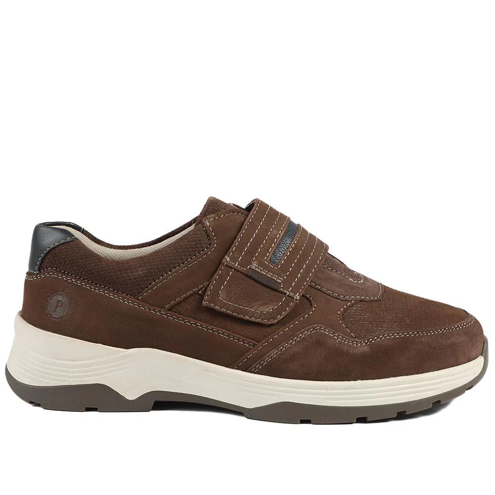 Extra-Wide Stretch Touch-Fasten Shoes - GUY / 326 966 - Brown - Image 2