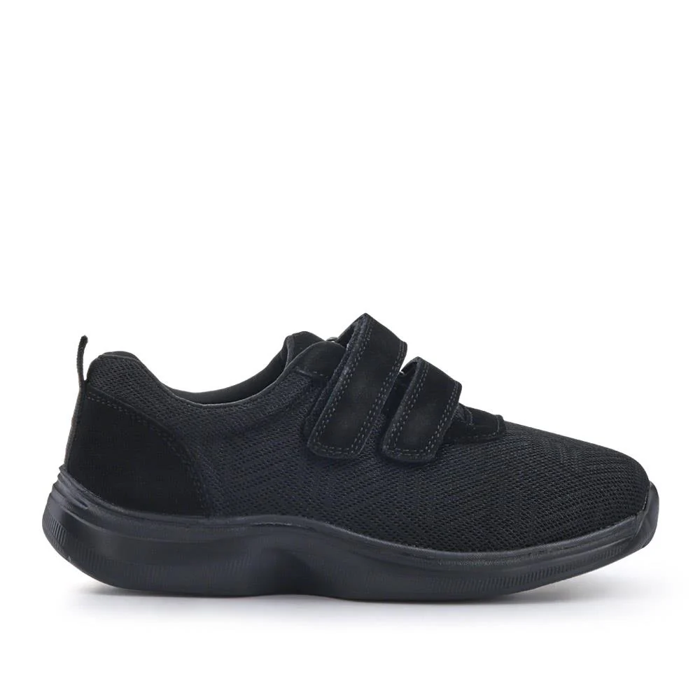 Extra-Wide Touch-Fasten Monk Shoes - BRIGETTE / 327 105 - Black-Black - Image 2
