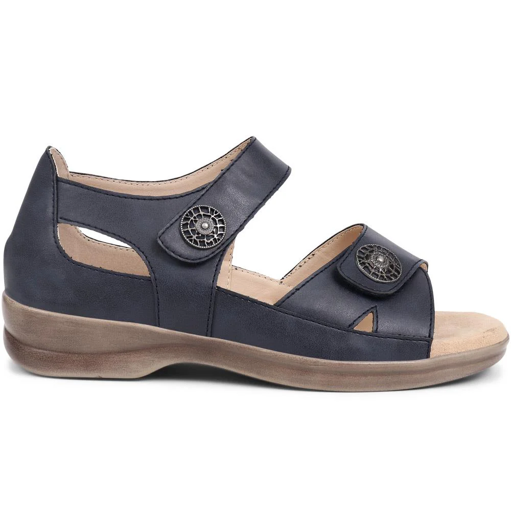Extra-Wide Touch-Fasten Sandals - CARYL / 325 590 - Navy - Image 2
