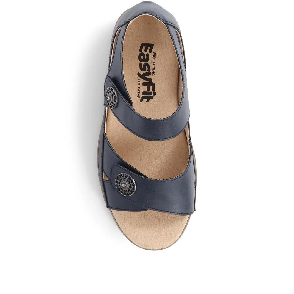Extra-Wide Touch-Fasten Sandals - CARYL / 325 590 - Navy - Image 5