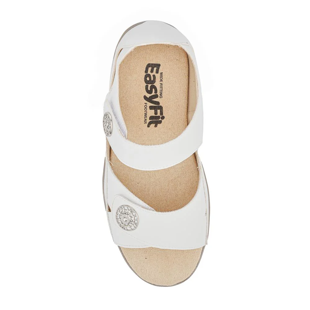 Extra-Wide Touch-Fasten Sandals - CARYL / 325 590 - White - Image 5