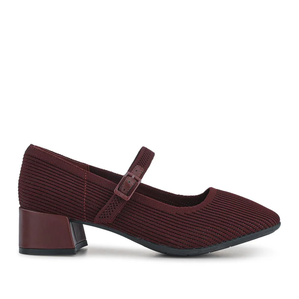 Fabric Buckle-Fasten Mary Janes - GADA42002 / 327 841 - Burgundy - Image 2