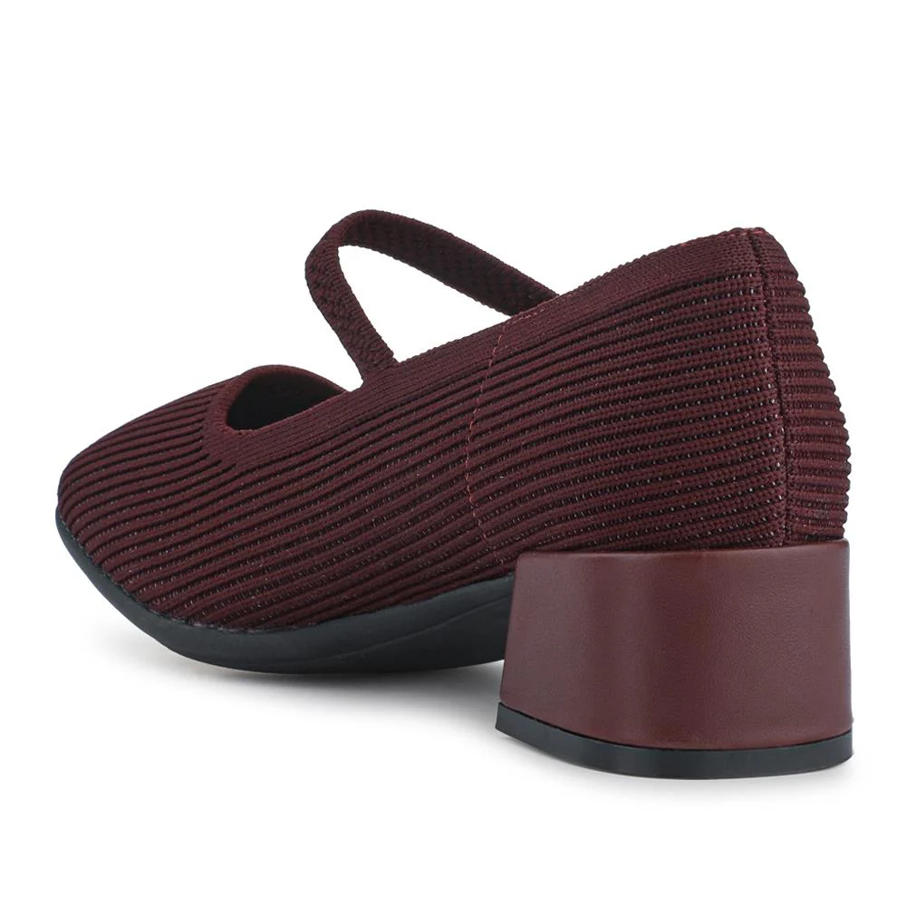 Fabric Buckle-Fasten Mary Janes - GADA42002 / 327 841 - Burgundy - Image 3