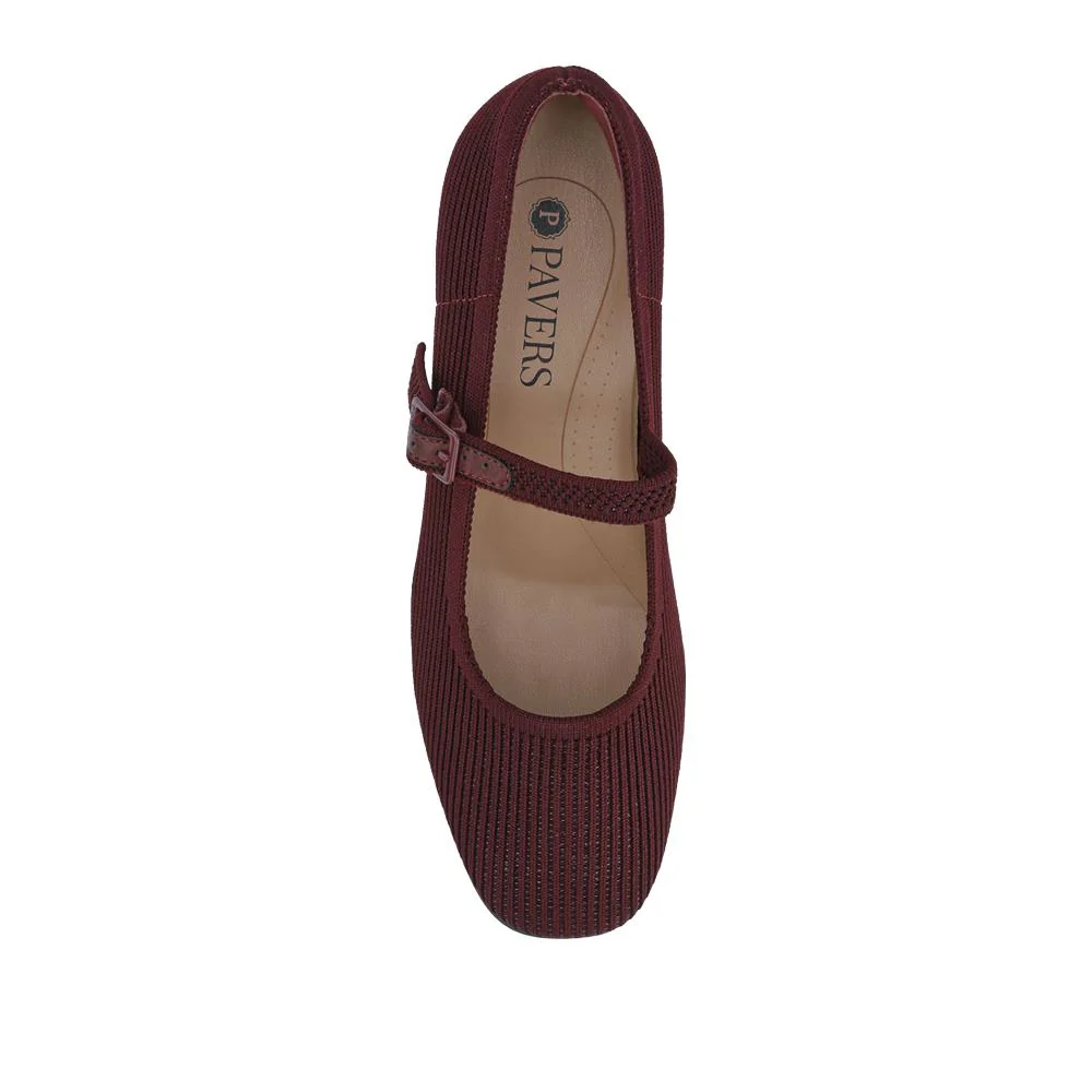 Fabric Buckle-Fasten Mary Janes - GADA42002 / 327 841 - Burgundy - Image 4