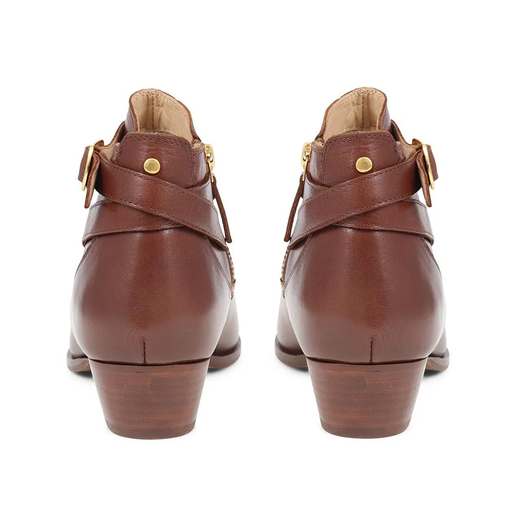 Fairlop Leather Heeled Ankle Boots - FAIRLOP / 324 289 - Tan - Image 3