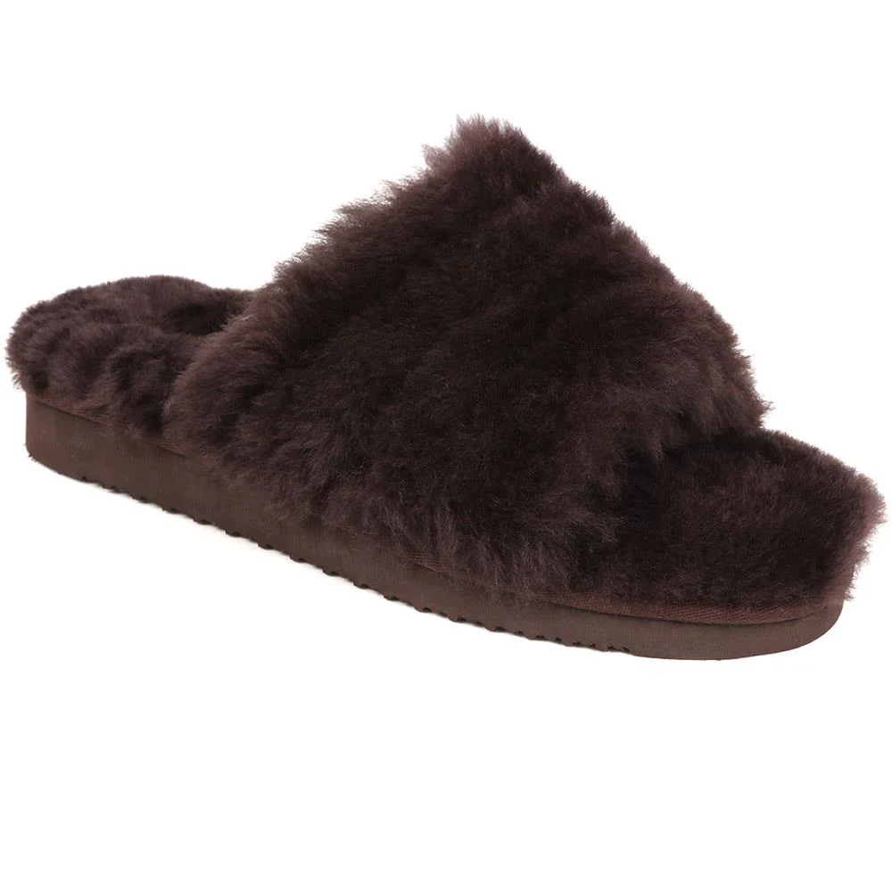 Falonda Faux-Fur Slippers  - FALONDA / 326 074 - Chocolate