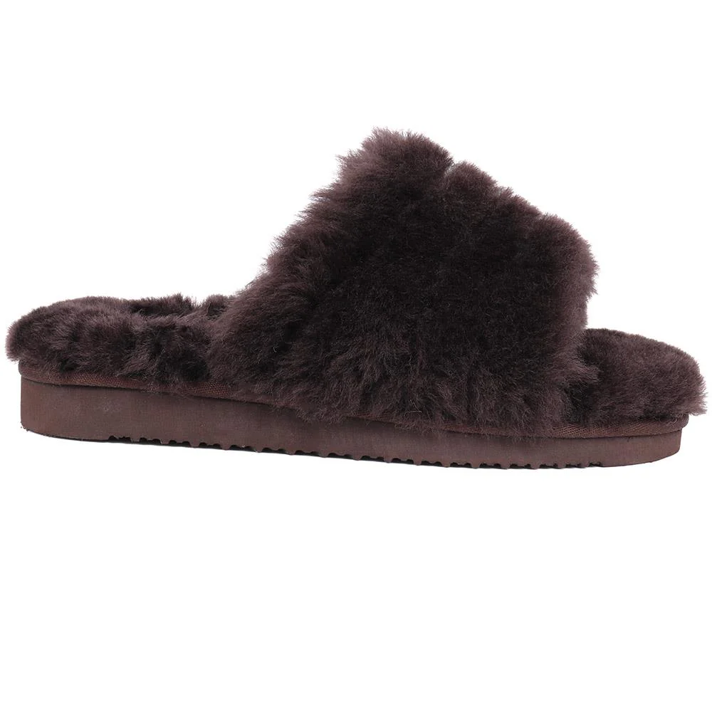 Falonda Faux-Fur Slippers  - FALONDA / 326 074 - Chocolate - Image 2