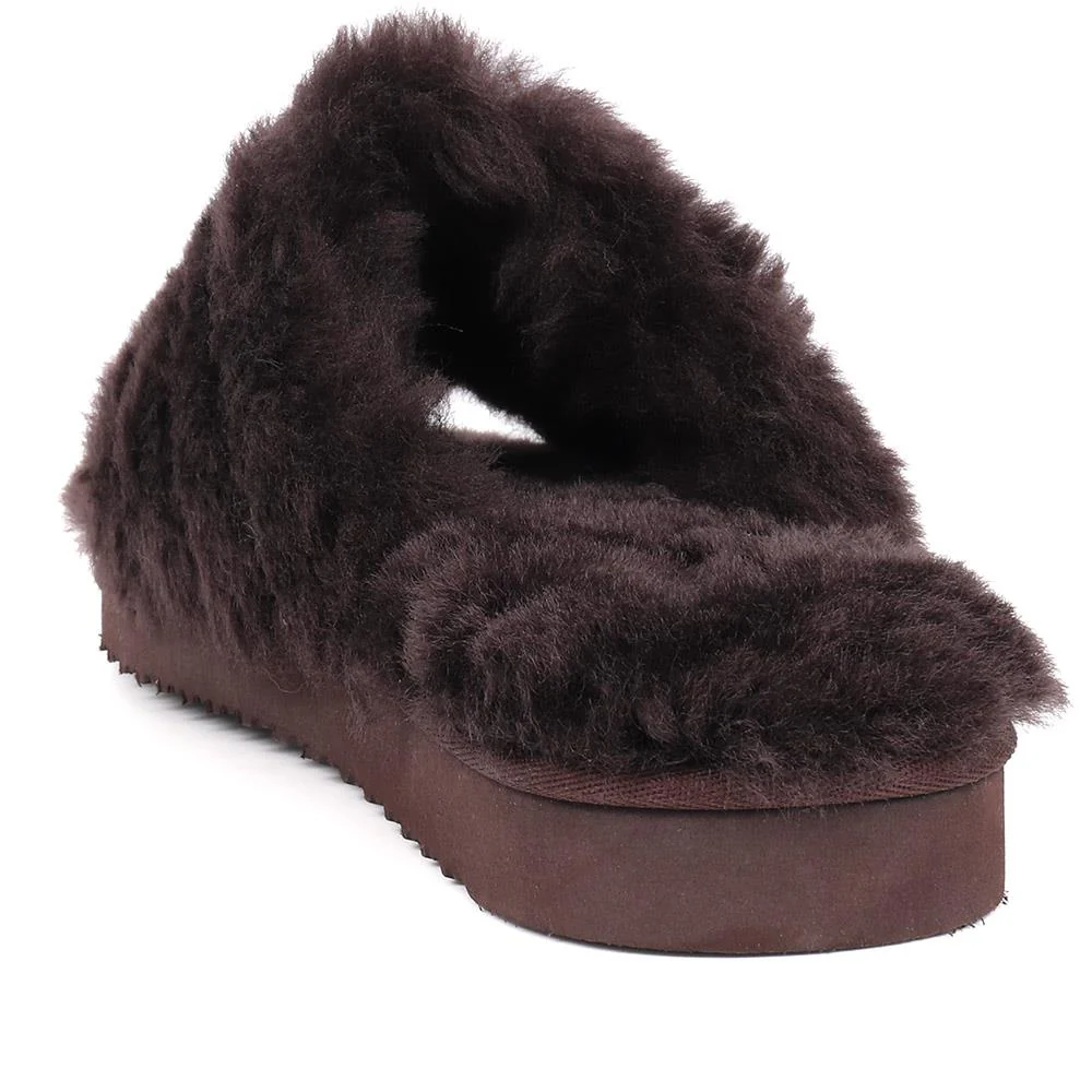 Falonda Faux-Fur Slippers  - FALONDA / 326 074 - Chocolate - Image 3