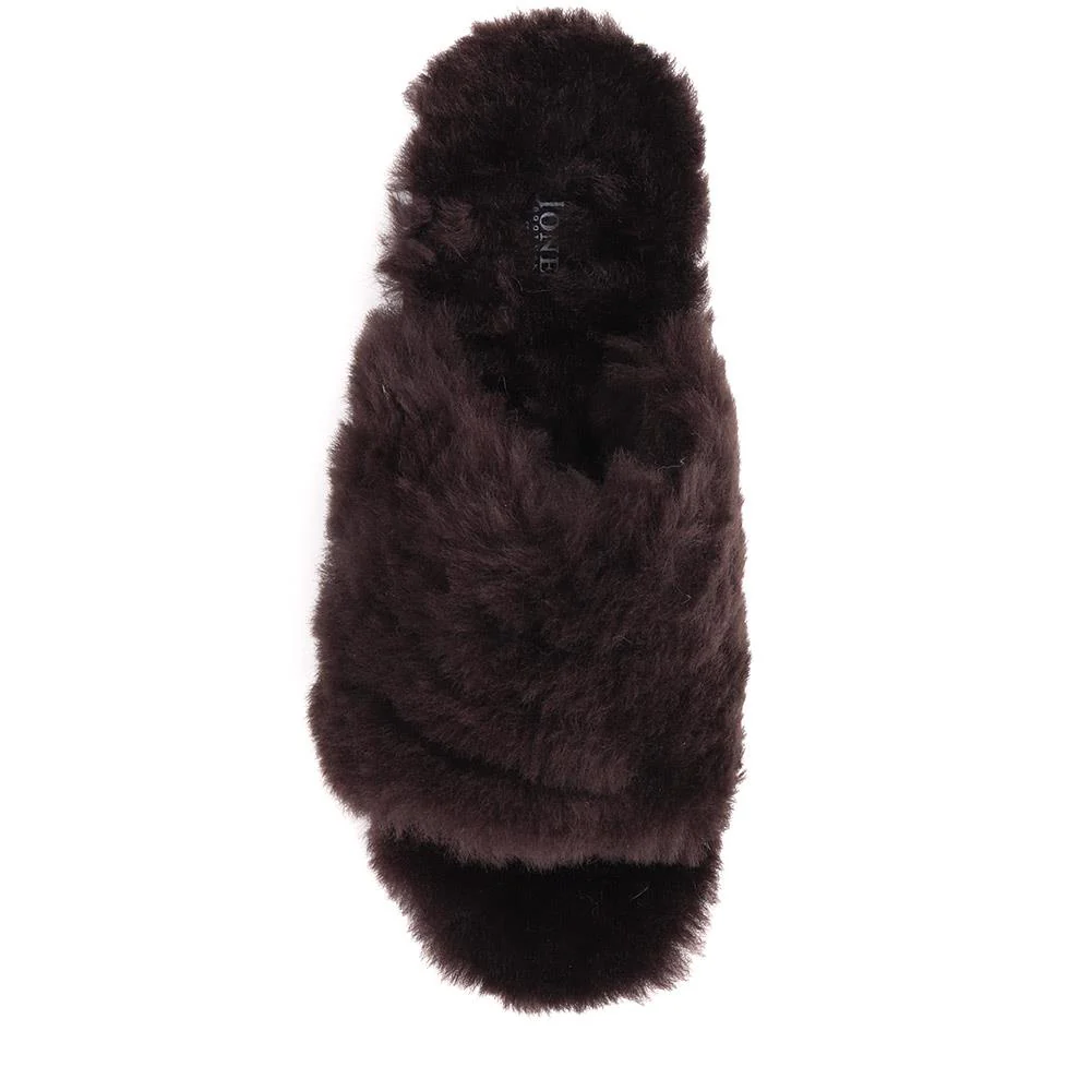 Falonda Faux-Fur Slippers  - FALONDA / 326 074 - Chocolate - Image 5