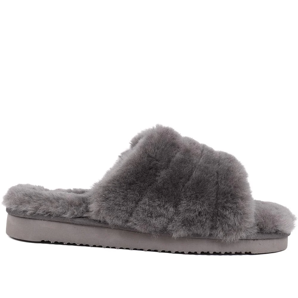 Falonda Faux-Fur Slippers - FALONDA / 326 074 - Grey - Image 2