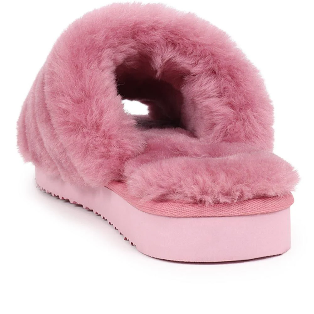 Falonda Faux-Fur Slippers - FALONDA / 326 074 - Pink - Image 3