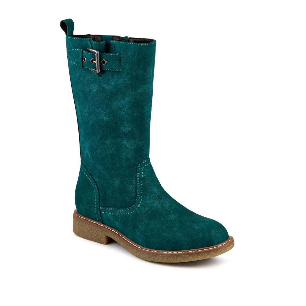 Fashionable Zip Up Calf Length Boots - WBINS42104 / 328 451 - Teal