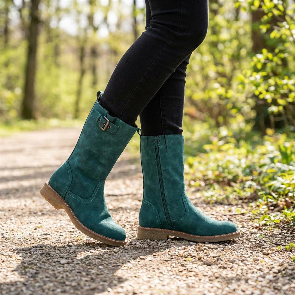 Fashionable Zip Up Calf Length Boots - WBINS42104 / 328 451 - Teal - Image 2
