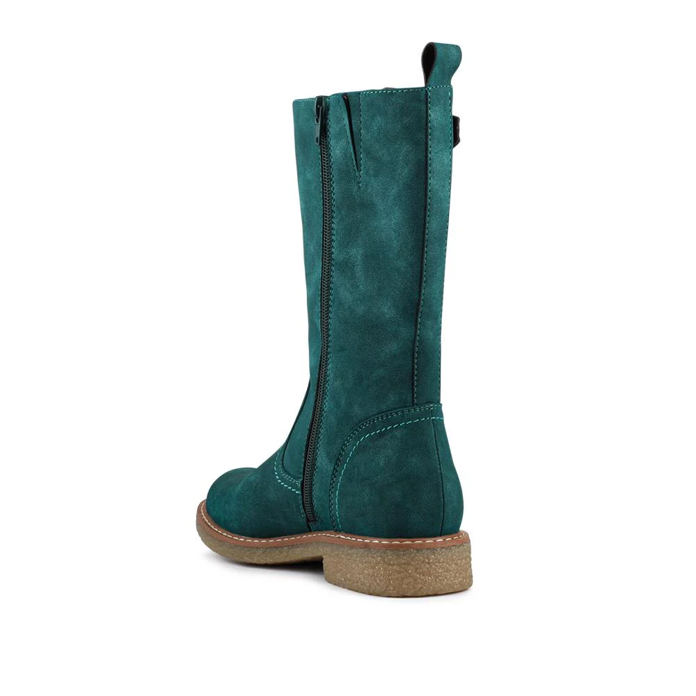 Fashionable Zip Up Calf Length Boots - WBINS42104 / 328 451 - Teal - Image 4