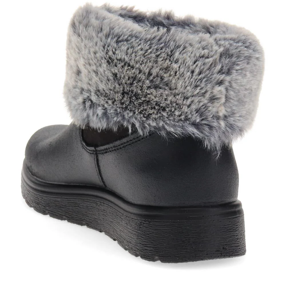 Faux-Fur Ankle Boots - FLY40039 / 325 641 - Black - Image 3