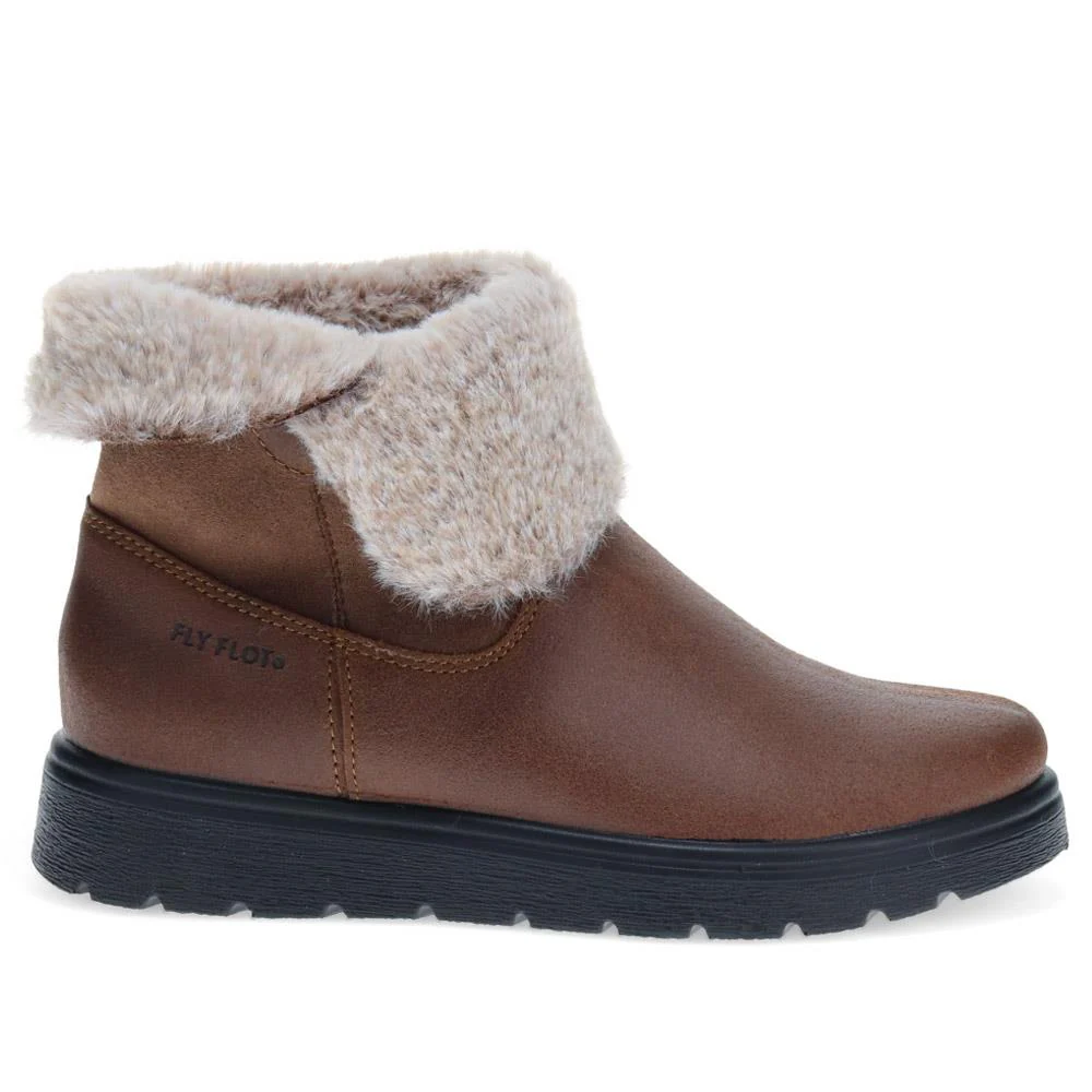 Faux-Fur Ankle Boots - FLY40039 / 325 641 - Brown - Image 2