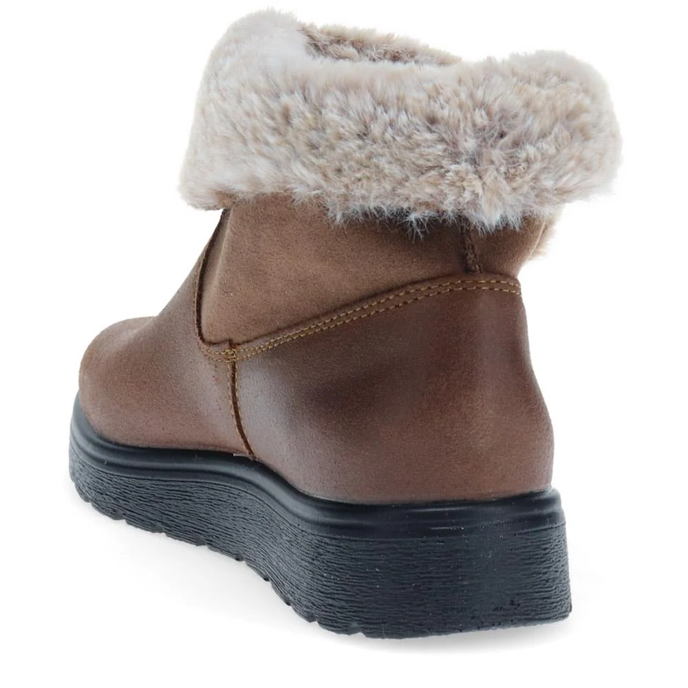 Faux-Fur Ankle Boots - FLY40039 / 325 641 - Brown - Image 3