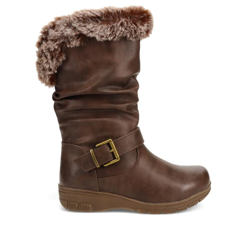 Faux-Fur Cuff Long Boots - AURRORA / 326 600 - Brown - Image 2