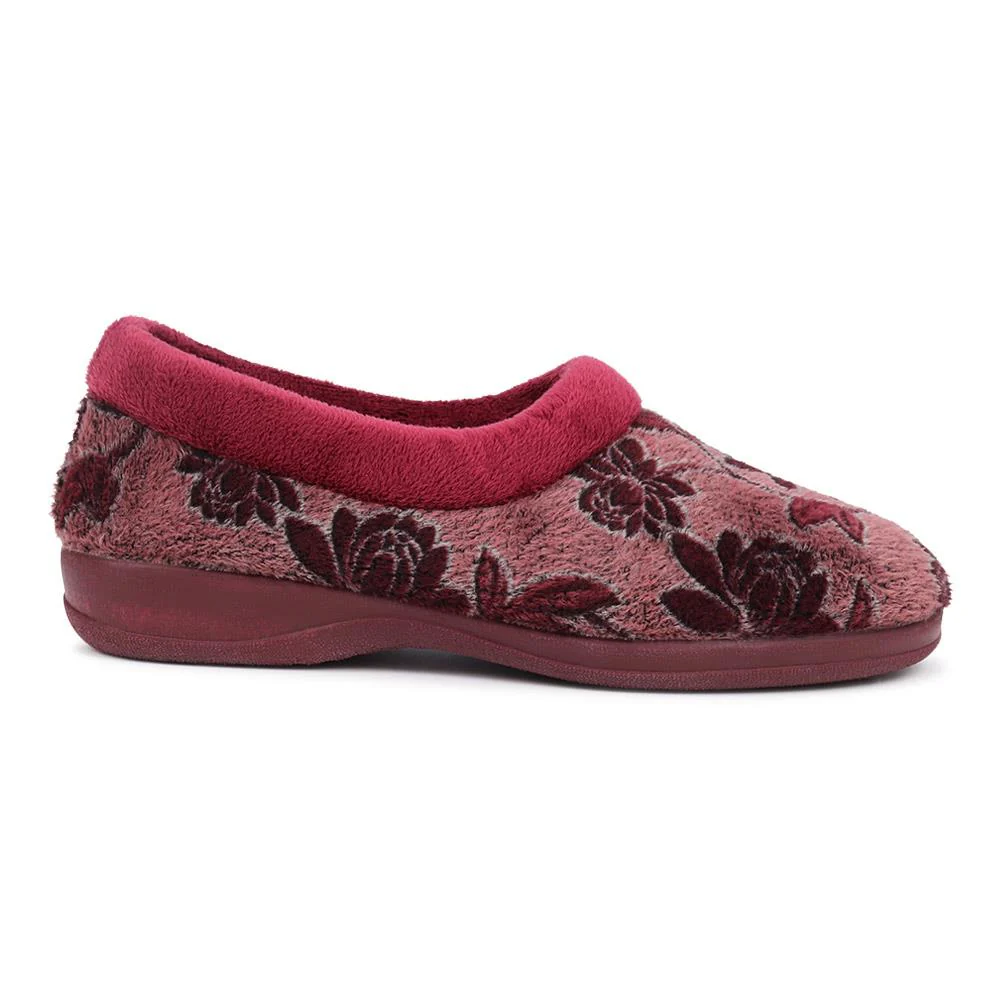 Faux-Fur Full Slippers - ANAT40001 / 325 936 - Burgundy - Image 2