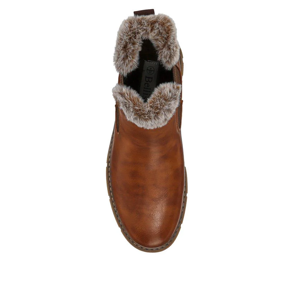 Faux-Fur-Lined Ankle Boots - BELWBINS40015 / 326 304 - Brown - Image 4