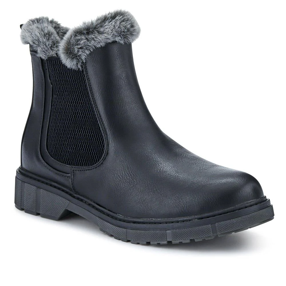 Faux-Fur-Lined Ankle Boots - BELWBINS40015 / 326 304