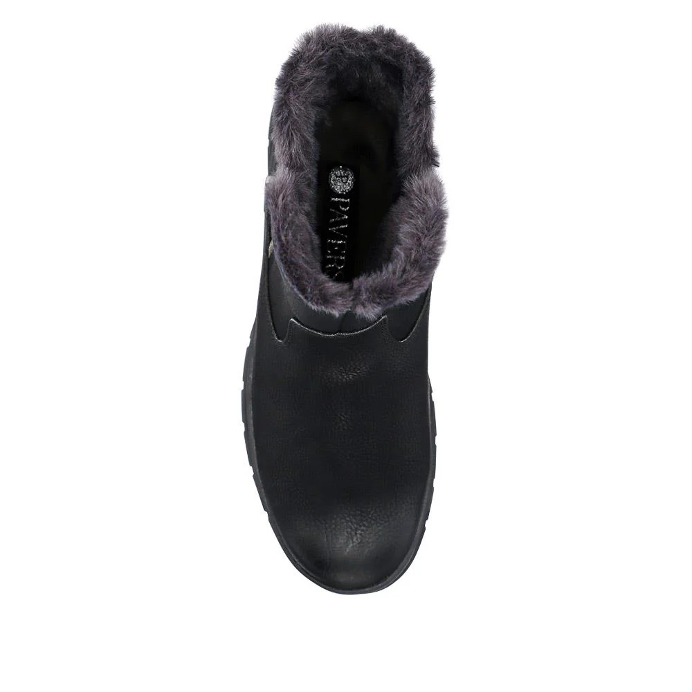 Faux-Fur-Lined Ankle Boots - SUPRE40013 / 326 256 - Black - Image 4