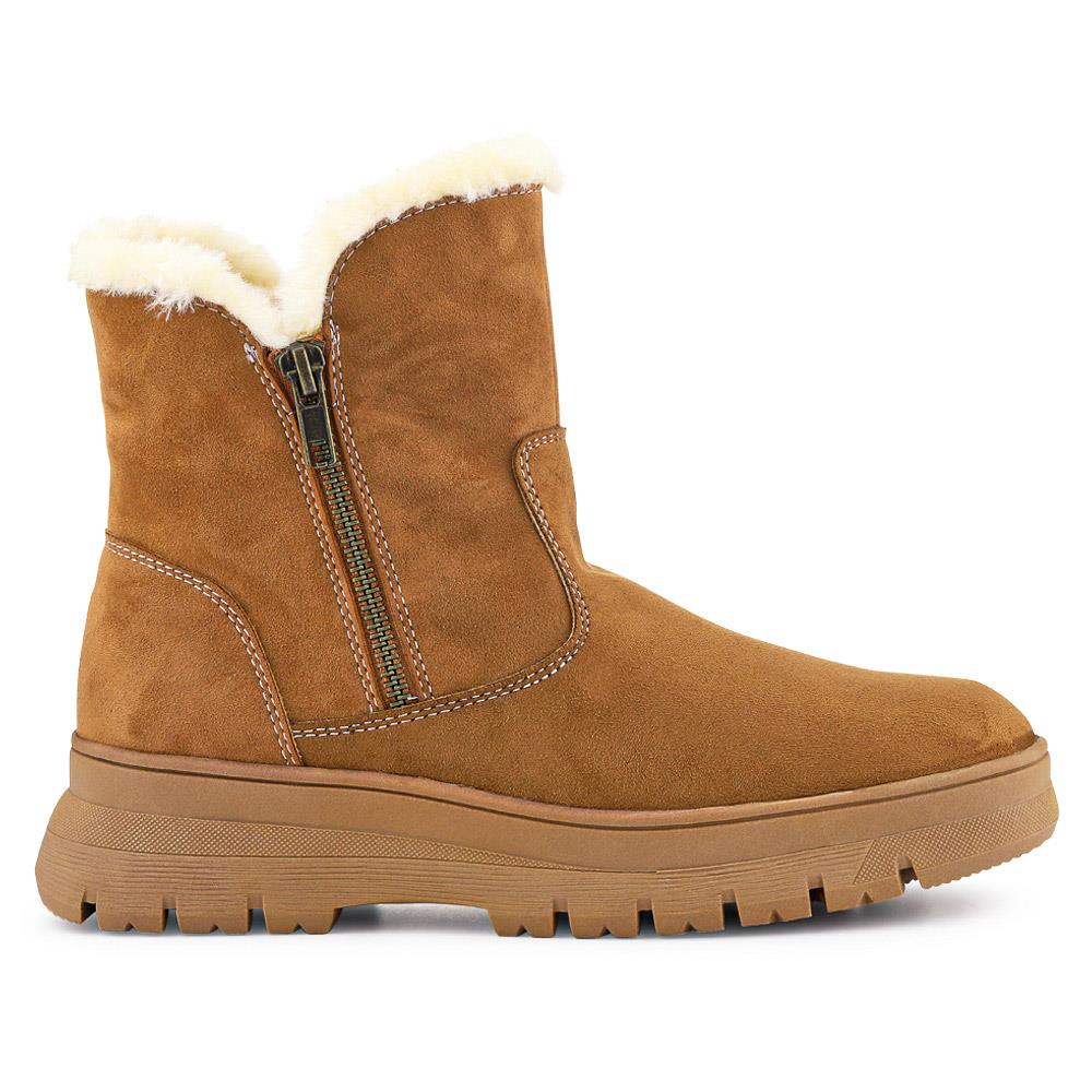 Faux Fur-Lined Ankle Boots - SUPRE40013 / 326 256 - Tan - Image 2