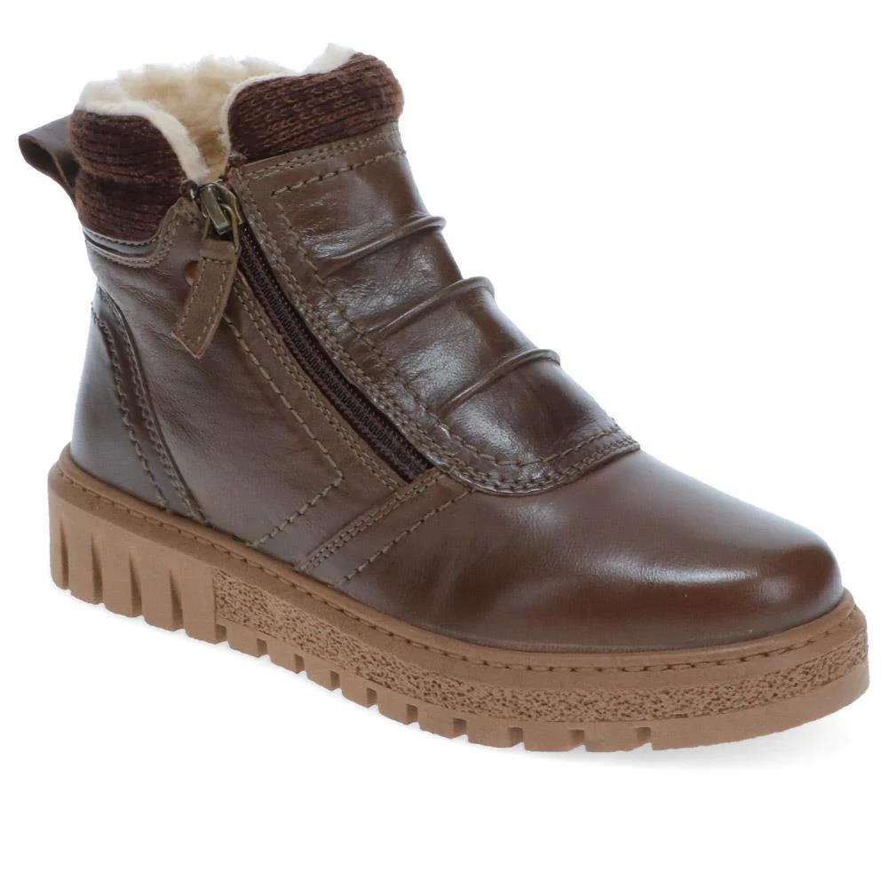 Faux-Fur-Lined Leather Boots - TEJ40007 / 326 419