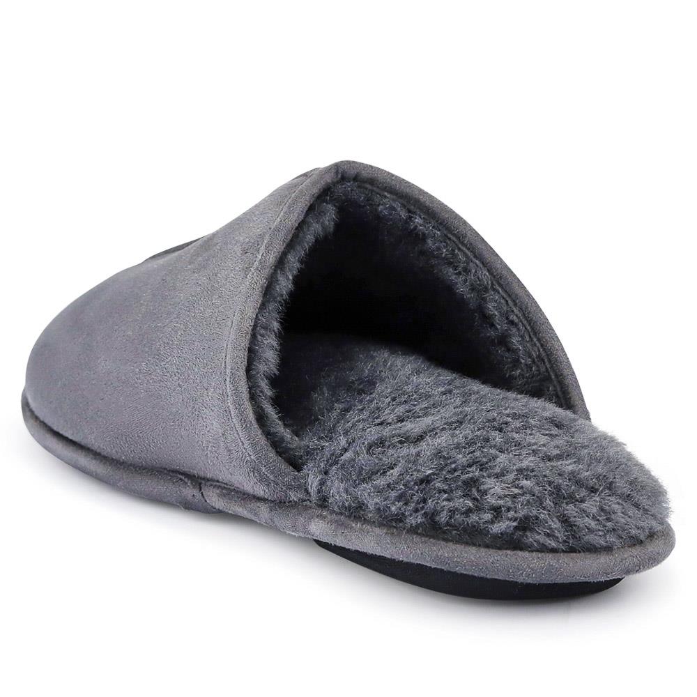 Faux-Fur-Lined Mule Slippers - QING40007 / 325 766 - Grey - Image 3