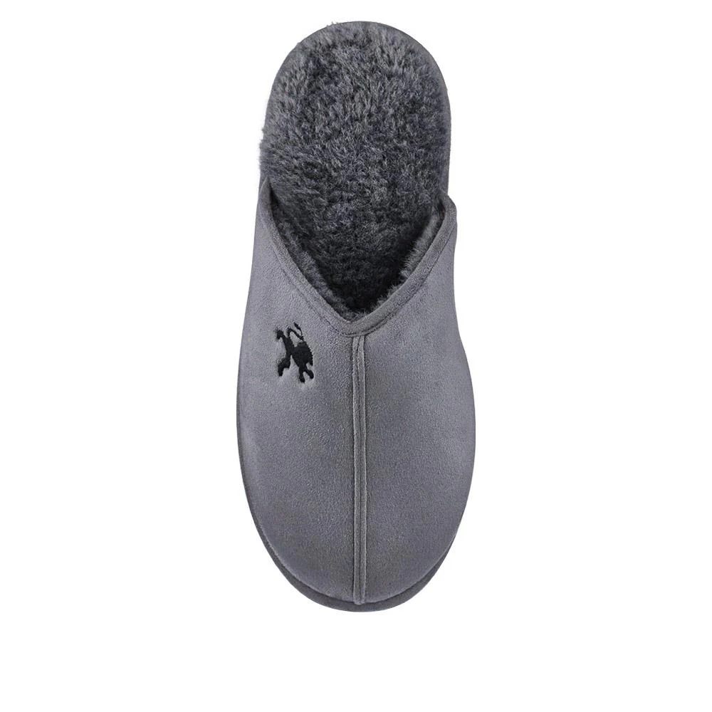 Faux-Fur-Lined Mule Slippers - QING40007 / 325 766 - Grey - Image 4