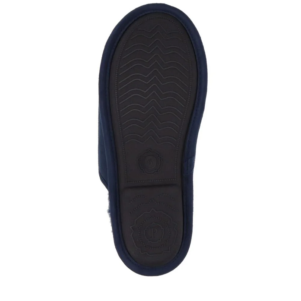 Faux-Fur-Lined Mule Slippers - QING40007 / 325 766 - Navy - Image 4