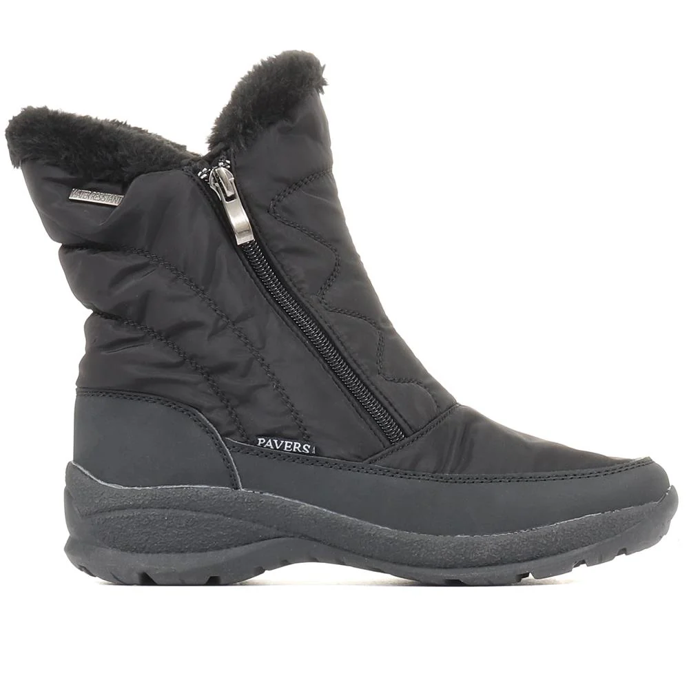 Faux Fur Lined Weather Boot - NATU26000 / 311 204 - Black - Image 2