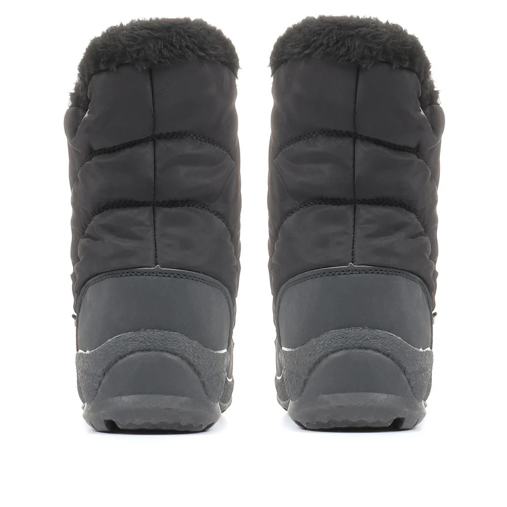 Faux Fur Lined Weather Boot - NATU26000 / 311 204 - Black - Image 3