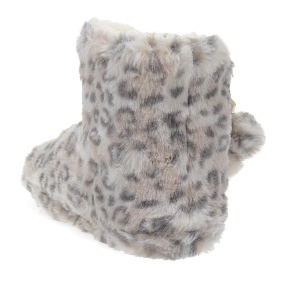 Faux-Fur Slipper Booties - GALOP40005 / 326 025 - Grey Leopard - Image 4