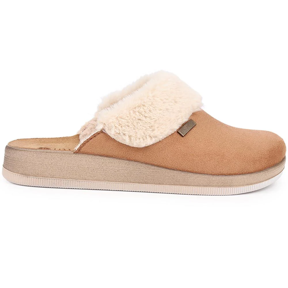 Faux-Fur Slipper Mules  - INB40011 / 326 245 - Camel - Image 2