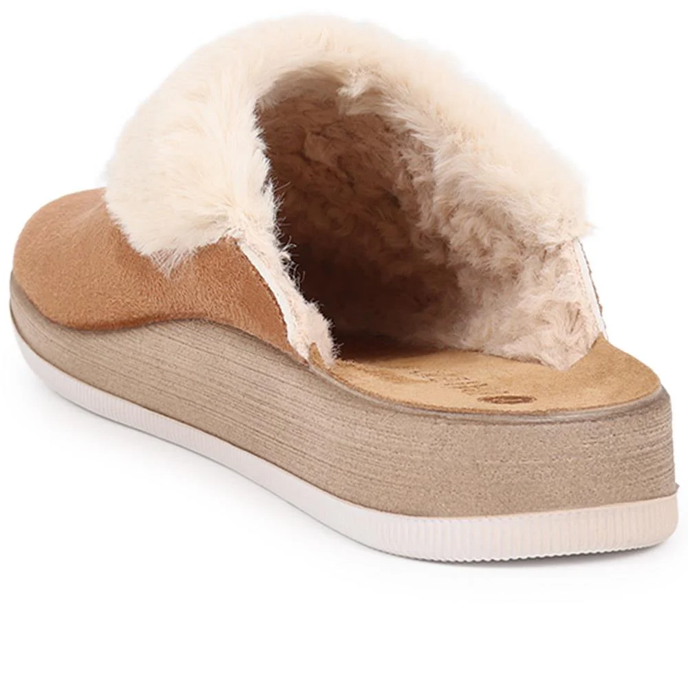 Faux-Fur Slipper Mules  - INB40011 / 326 245 - Camel - Image 3