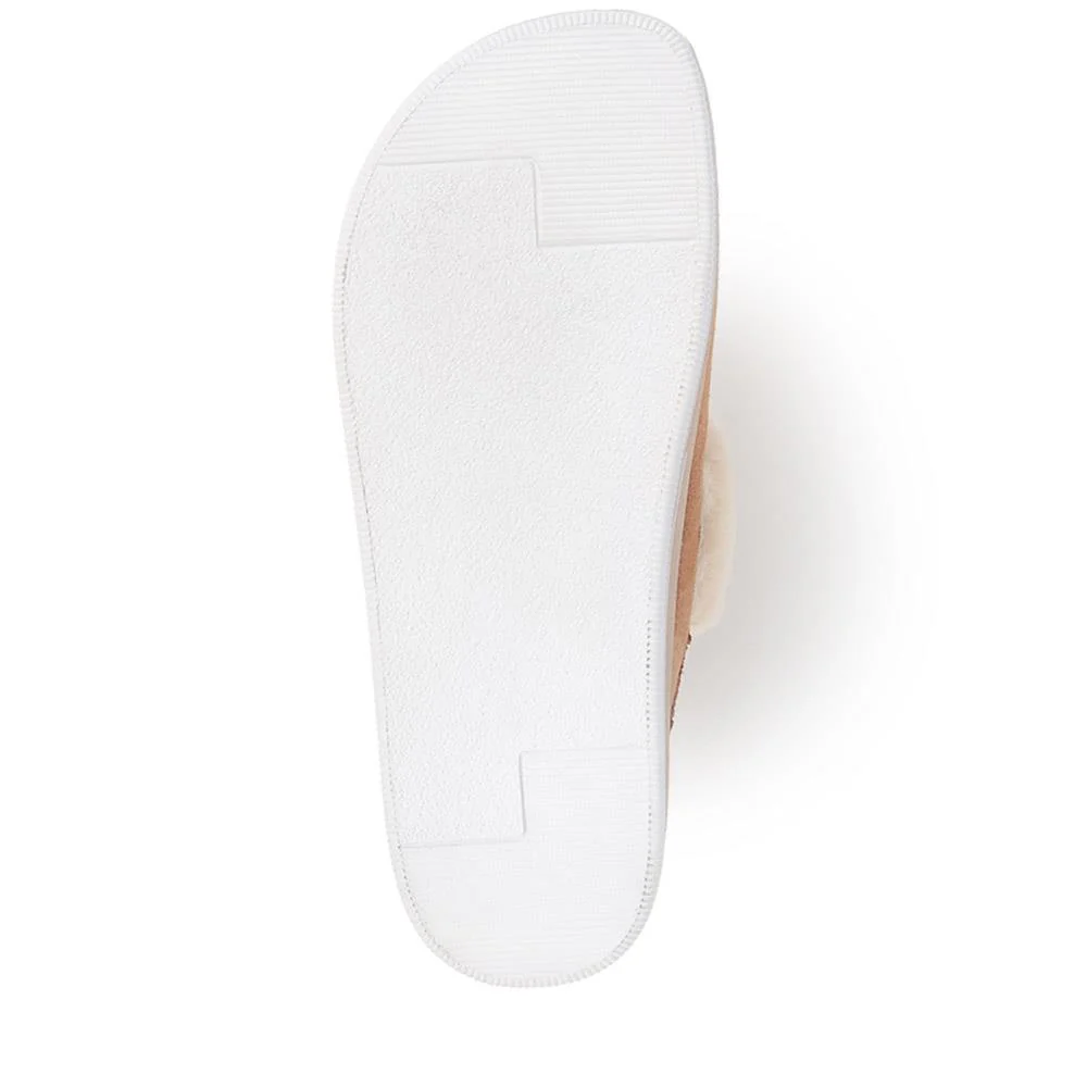 Faux-Fur Slipper Mules  - INB40011 / 326 245 - Camel - Image 4