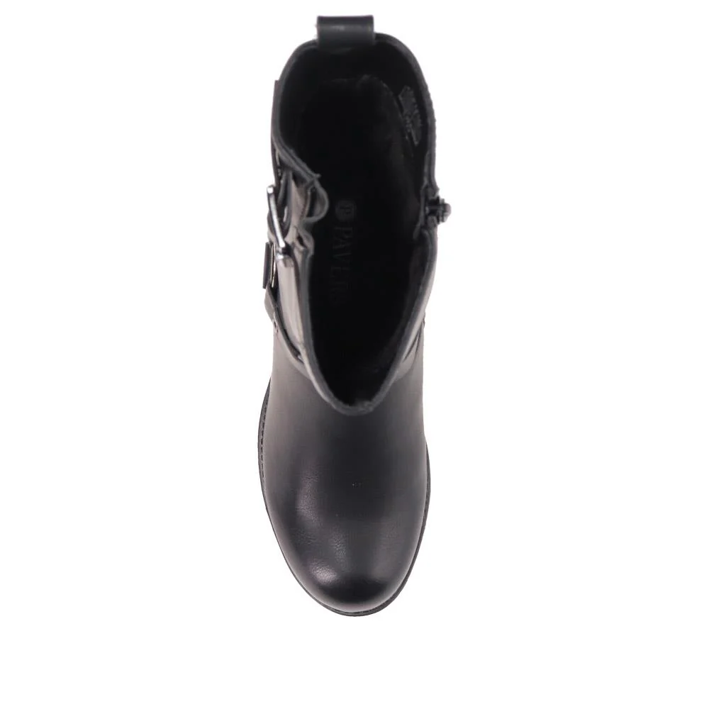 Faux-Leather Long Boots - SIN40007 / 325 989 - Black - Image 5